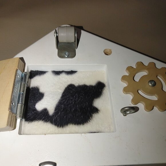 Wooden Montessori Busy Board With Bead Slider & Gears For Toddlers - Picture 5 of 11